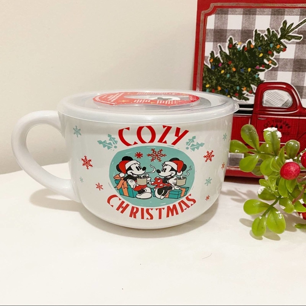 Disney Mickey and Minnie ceramic soup mug